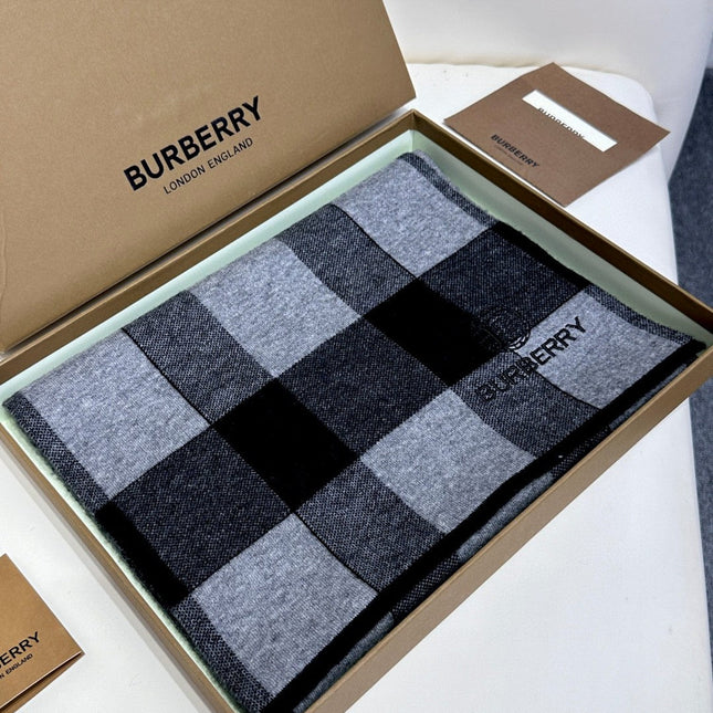 SCARF 180 CM IN LIGHT GRAY MIX BLACK CASHMERE 403870