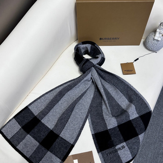 SCARF 180 CM IN LIGHT GRAY MIX BLACK CASHMERE 403870