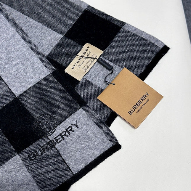 SCARF 180 CM IN LIGHT GRAY MIX BLACK CASHMERE 403870