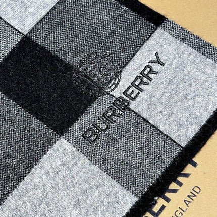 SCARF 180 CM IN LIGHT GRAY MIX BLACK CASHMERE 403870