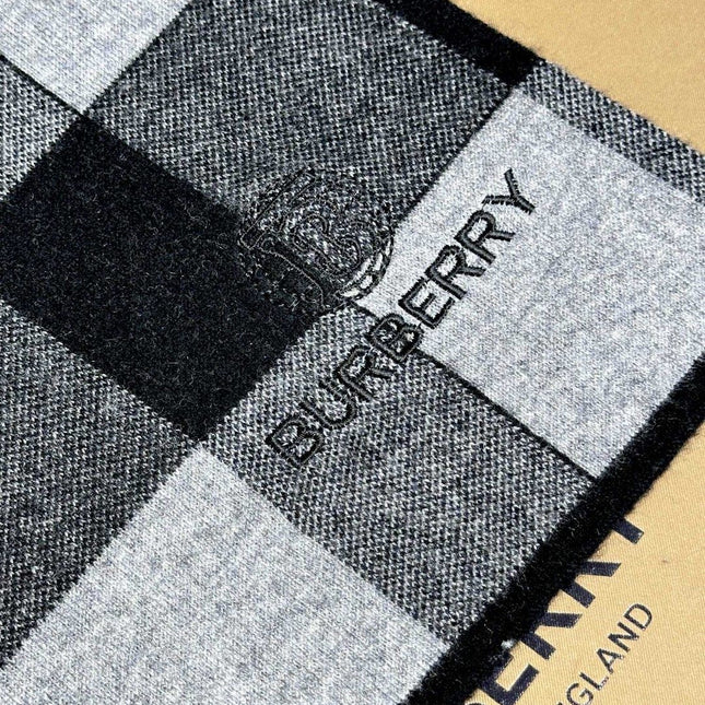 SCARF 180 CM IN LIGHT GRAY MIX BLACK CASHMERE 403870