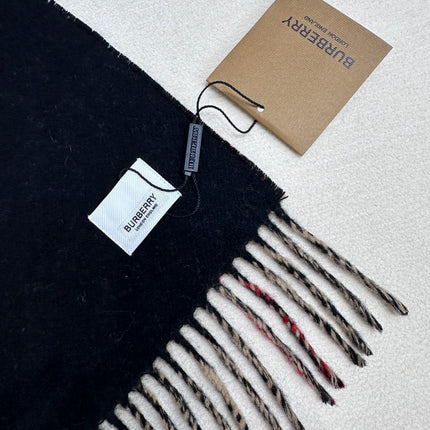 SCARF 180 CM IN BLACK AND TAN BROWN CASHMERE 407240