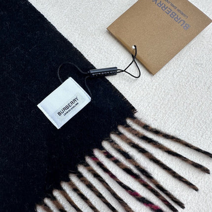 SCARF 180 CM IN BLACK AND RUSSET BROWN CASHMERE 407241