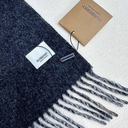 SCARF 180 CM IN BLACK AND LIGHT GRAY CASHMERE  407242