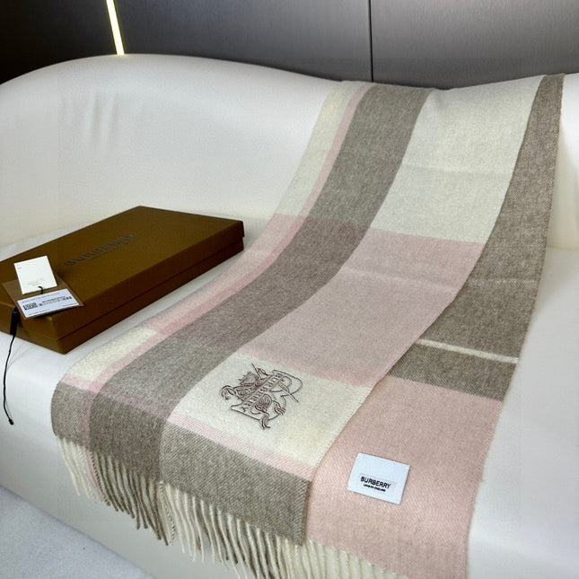 SCARF 180 CM IN LIGHT PINK MIX DESERT BROWN CASHMERE 408503