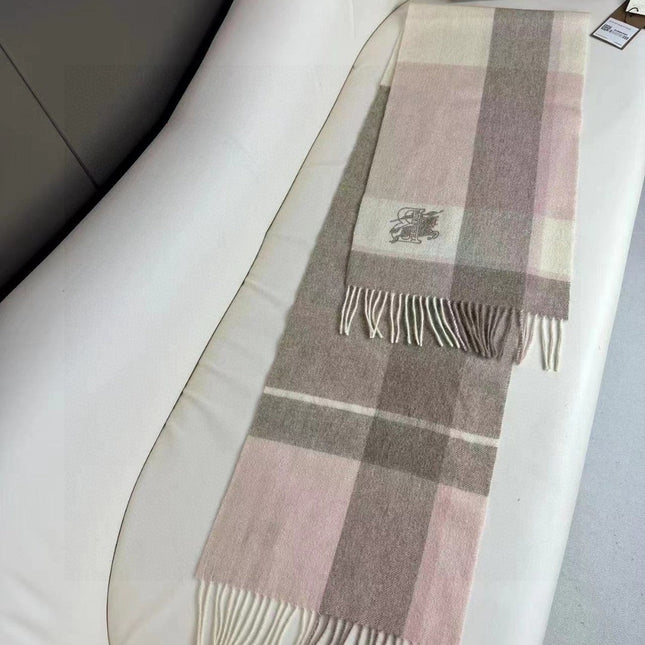 SCARF 180 CM IN LIGHT PINK MIX DESERT BROWN CASHMERE 408503
