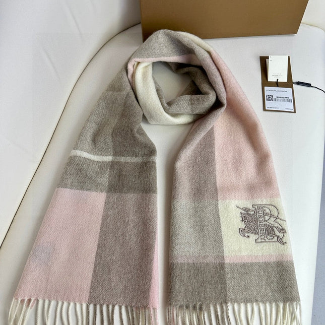SCARF 180 CM IN LIGHT PINK MIX DESERT BROWN CASHMERE 408503