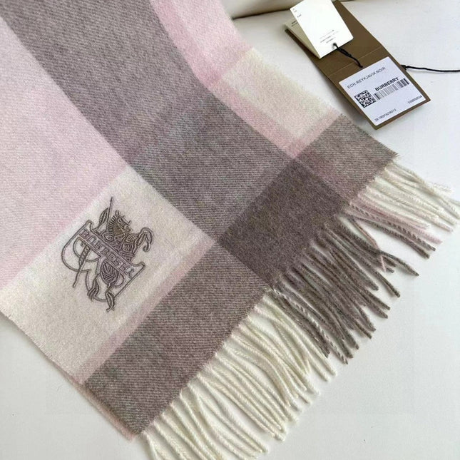 SCARF 180 CM IN LIGHT PINK MIX DESERT BROWN CASHMERE 408503