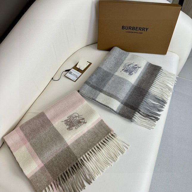 SCARF 180 CM IN LIGHT PINK MIX DESERT BROWN CASHMERE 408503