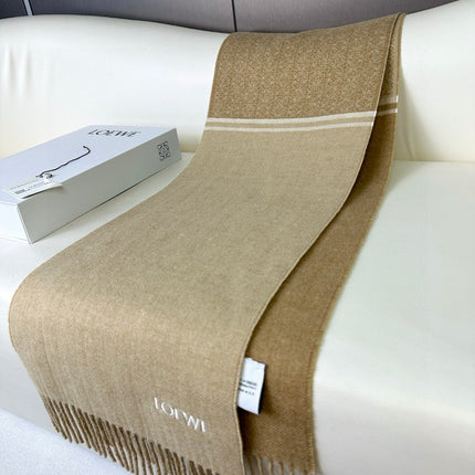 ANAGRAM SCARF 182 CM IN SAND BEIGE WOOL AND CASHMERE 408525