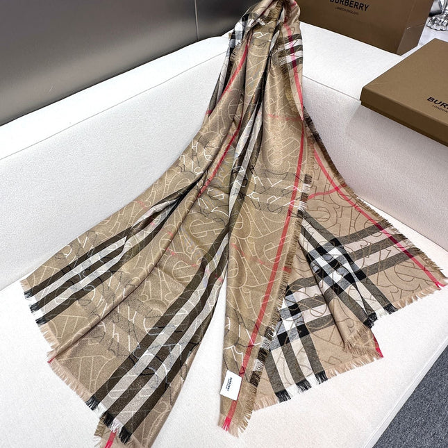 SCARF 220 CM IN MEDIUM BROWN VISCOSE AND MULBERRY SILK 408541