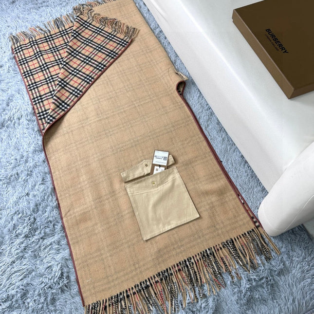 CHECK CAPE IN SAND BROWN WOOL 410154