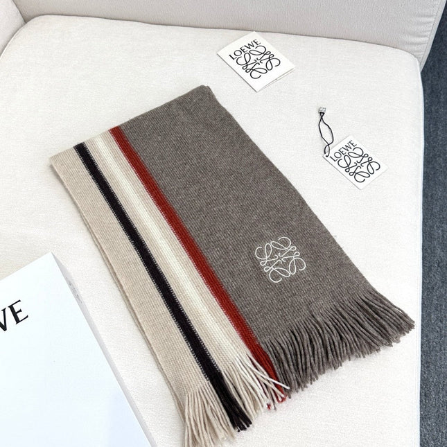 SCARF 180 CM IN KHAKI BROWN CASHMERE 410157