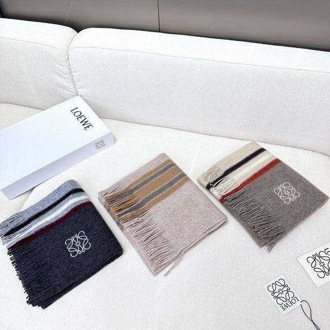 SCARF 180 CM IN KHAKI BROWN CASHMERE 410157