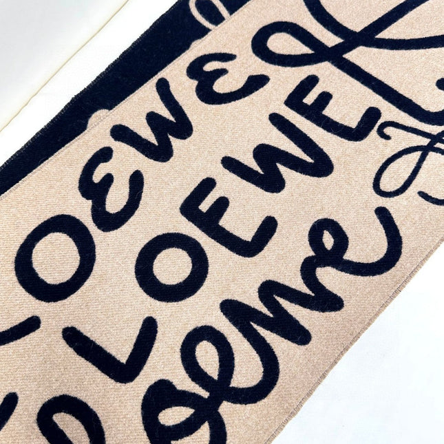 ANAGRAM SCARF 180 CM IN BLACK MIX CAMEL BEIGE WOOL AND CASHMERE 410167