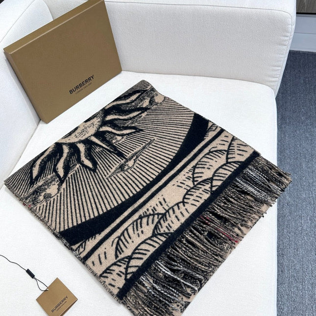REVERSIBLE EKD SCARF 210 CM IN BLACK MIX CAMEL BEIGE CASHMERE 410182