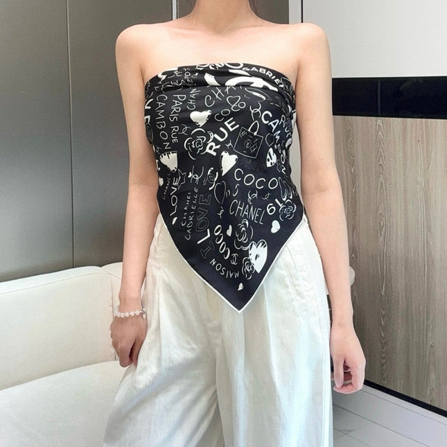 CHANEL 25S SCARF 90 IN SILK 730661