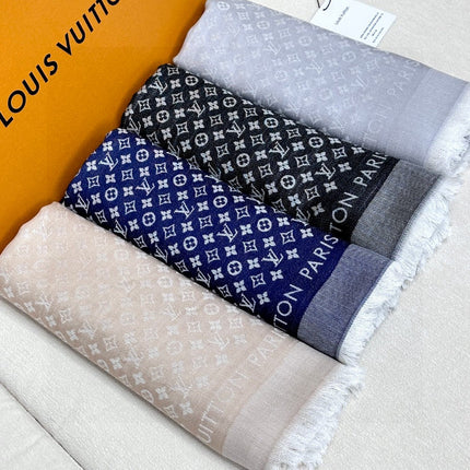 LV SCARF 120 CM IN WOOL MIX SILK 737297