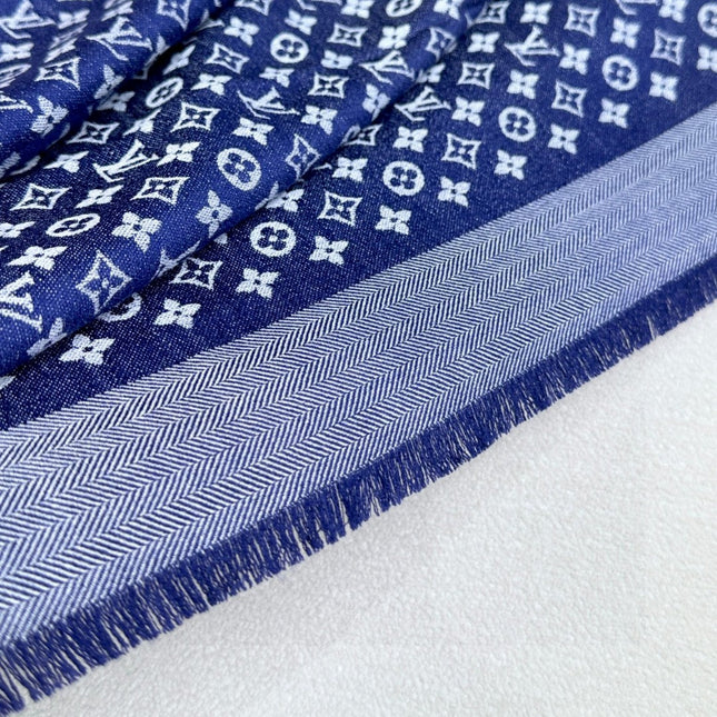 LV SCARF 120 CM IN WOOL MIX SILK 737298