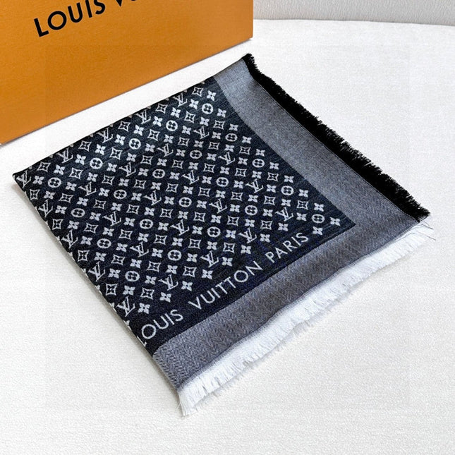 LV SCARF 120 CM IN WOOL MIX SILK 737299