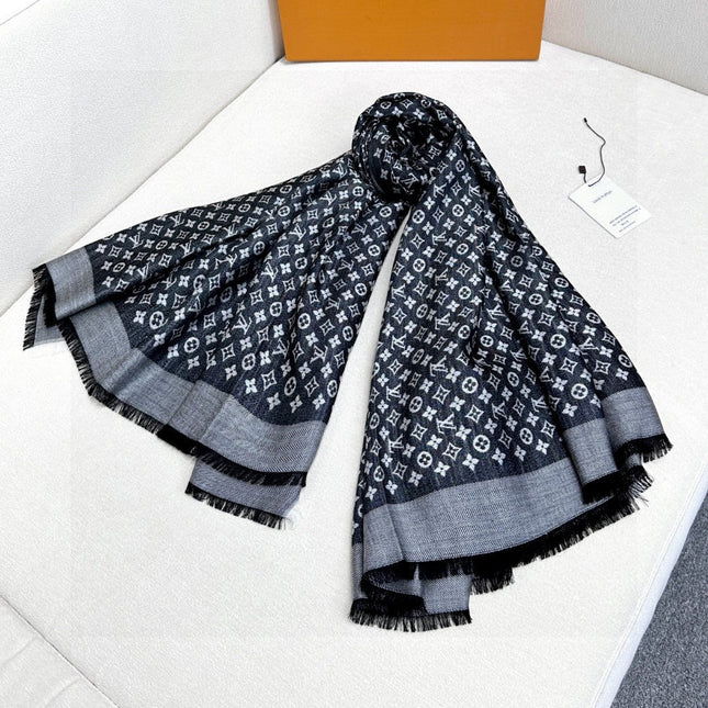 LV SCARF 120 CM IN WOOL MIX SILK 737299