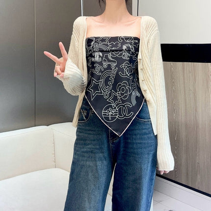 CHANEL 25S SCARF 90 IN TWILL SILK 740295