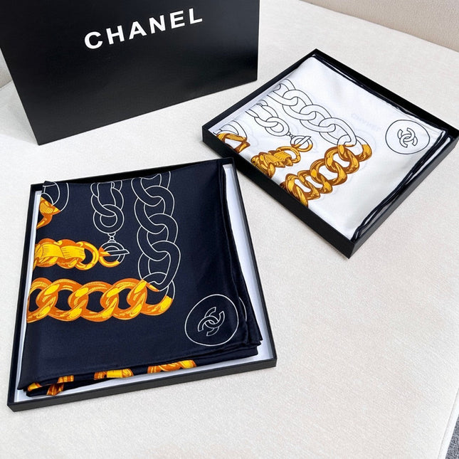 CHANEL 25S SCARF 90 IN SILK 639119