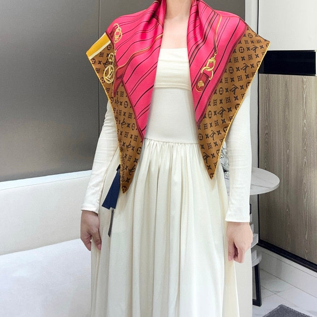 LV SCARF 90 CM IN SILK 737303