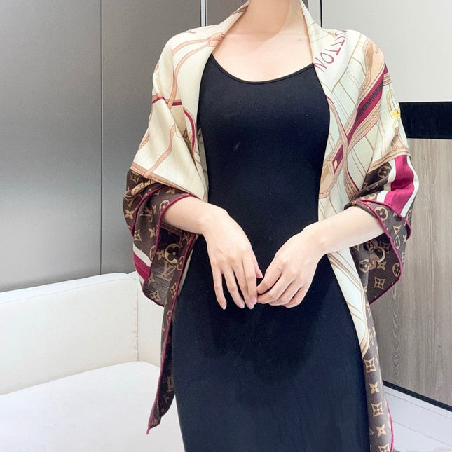 LV SCARF 140 CM IN SILK 721536