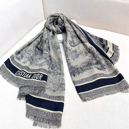 DIOR SCARF 140 CM IN SILK MIX WOOL 733928
