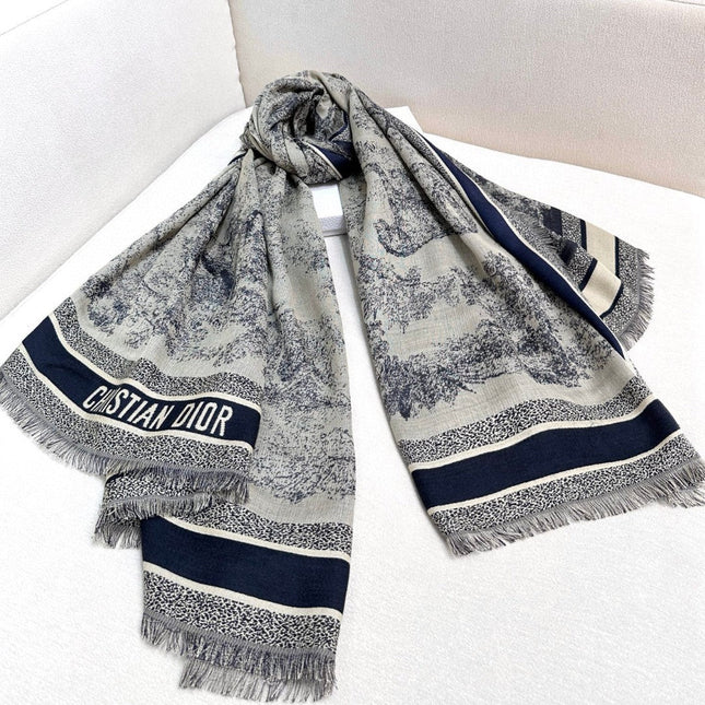 DIOR SCARF 140 CM IN SILK MIX WOOL 733928