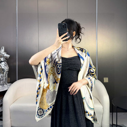 HERMES 25S SCARF 135 IN CASHMERE SILK 730649
