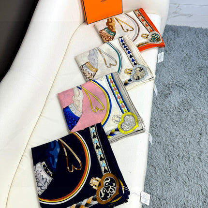 HERMES 25S SCARF 135 IN CASHMERE SILK 730650