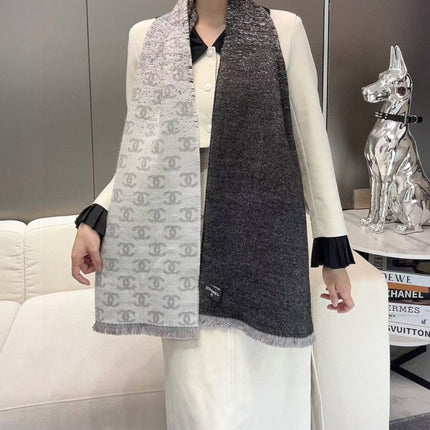 CHANEL 25S SCARF 185 IN CASHMERE WOOL 733953