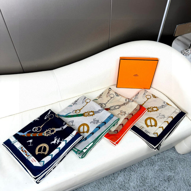 HERMES 25S SCARF 135 IN CASHMERE SILK 737309