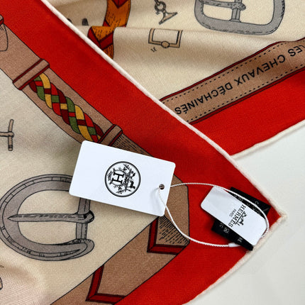HERMES 25S SCARF 135 IN CASHMERE SILK 737310