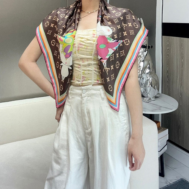 LV SCARF 90 CM IN SILK 729026