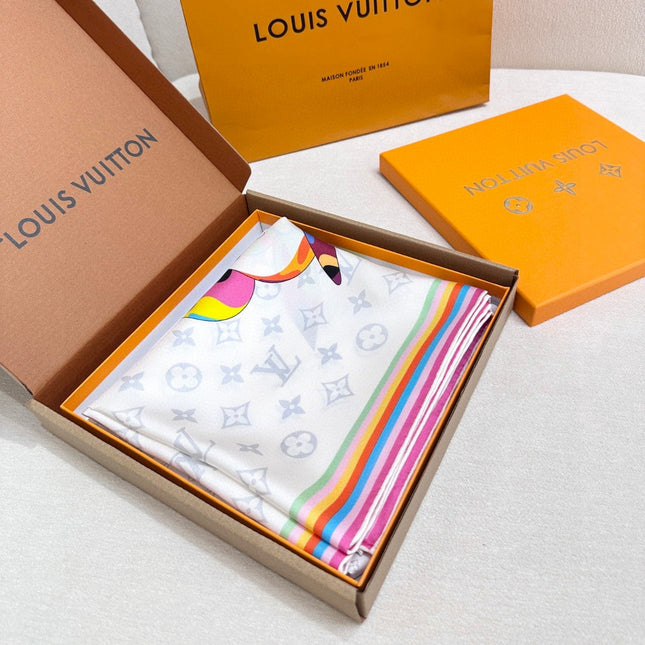 LV SCARF 90 CM IN SILK 729027