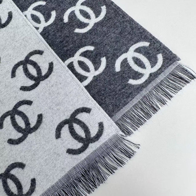 CHANEL 25S SCARF 180 IN CASHMERE WOOL 733941