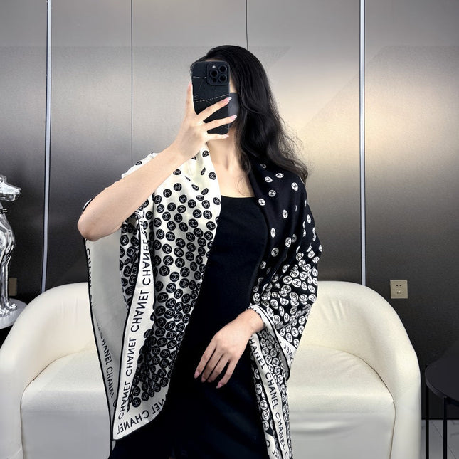 CHANEL 25S SCARF 140 IN CASHMERE SILK 702020