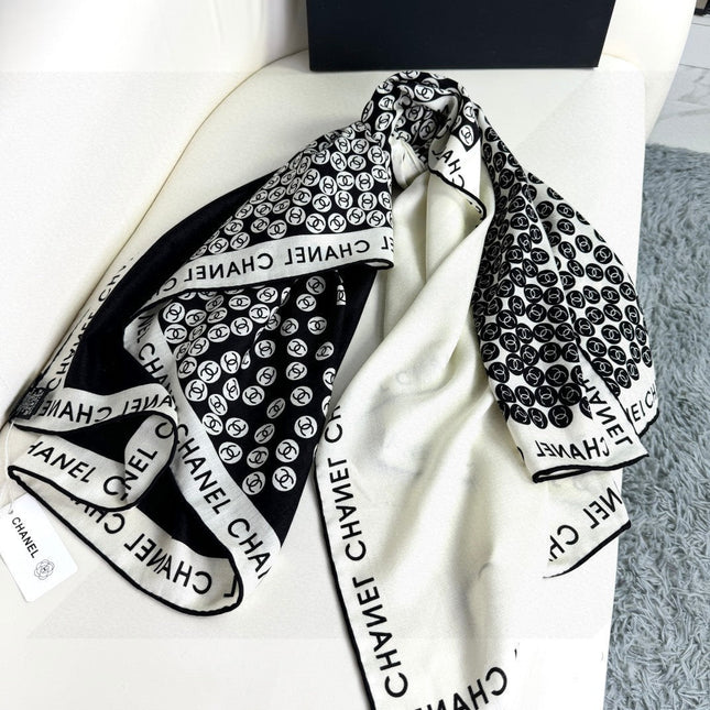 CHANEL 25S SCARF 140 IN CASHMERE SILK 702020