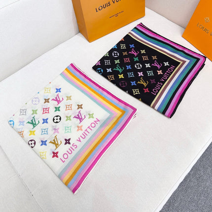 LV SCARF 134 CM IN WOOL MIX SILK 703623