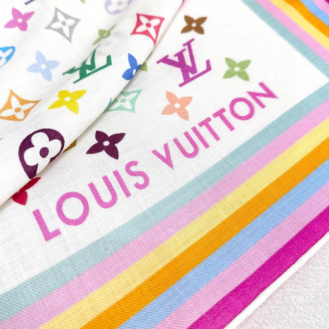 LV SCARF 134 CM IN WOOL MIX SILK 703624