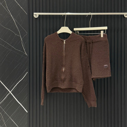 ALO KNIT CARDIGAN & SHORTS SET STYLE 34