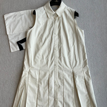 MONCLER SLEEVELESS PLEATED DRESS 269705