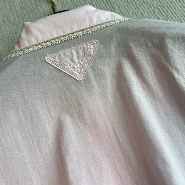 PRADA PINK CROPPED BUTTON-UP SHIRT