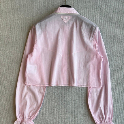 PRADA PINK CROPPED BUTTON-UP SHIRT