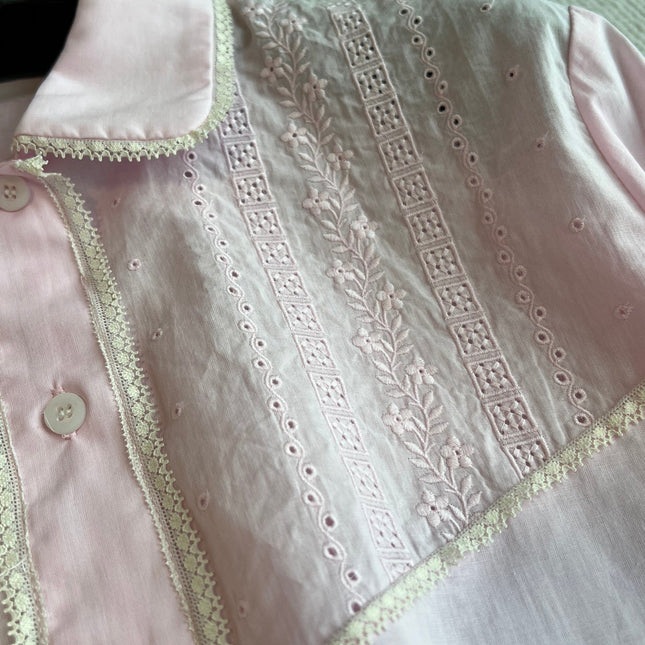 PRADA PINK CROPPED BUTTON-UP SHIRT
