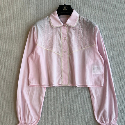 PRADA PINK CROPPED BUTTON-UP SHIRT