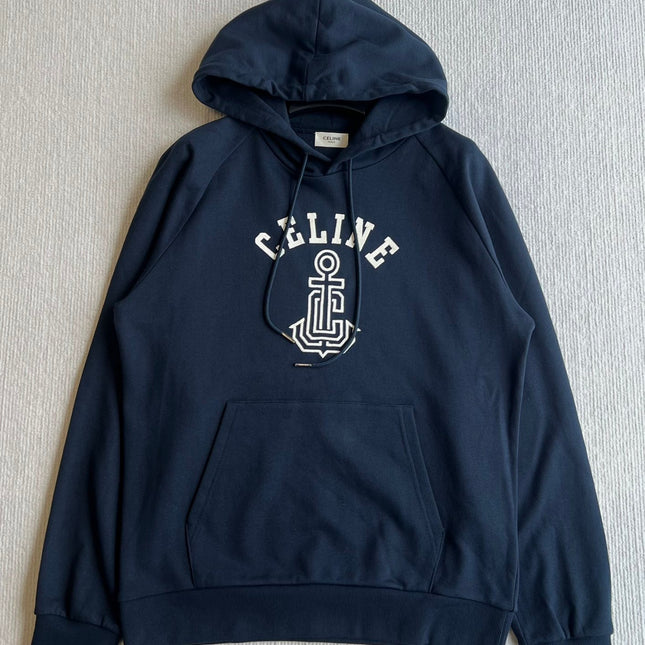 CELINE HOODED SWEATSHIRT WITH ANCHOR EMBROIDERY 275652